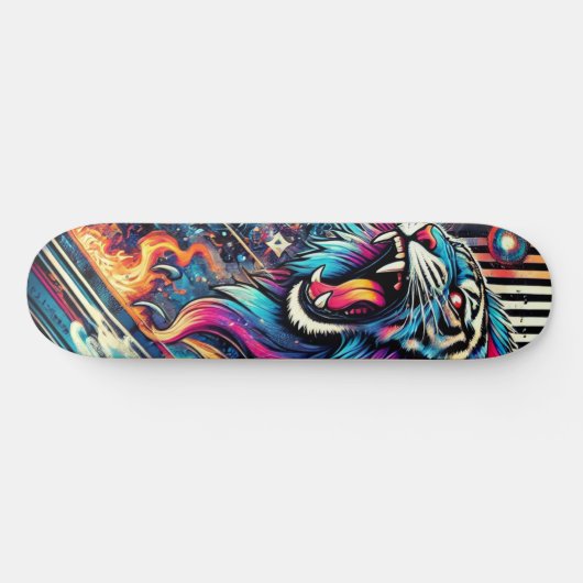 Neon Roaring Tiger Skateboard Schaats Deck (Horizontaal)