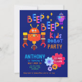 Neon ROBOT PARTIJ Kinderen van Birthday jongens Me Kaart (Voorkant)