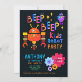 Neon ROBOT PARTIJ Kinderen van Birthday jongens Me Kaart (Voorkant)
