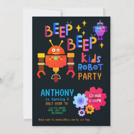 Neon ROBOT PARTIJ Kinderen van Birthday jongens Me Kaart