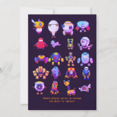 Neon ROBOT PARTIJ Kinderen van Birthday jongens Me Kaart (Achterkant)