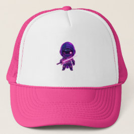 Neon Robotic Ninja - Schattigee Cyberpunk-stijl pe Trucker Pet