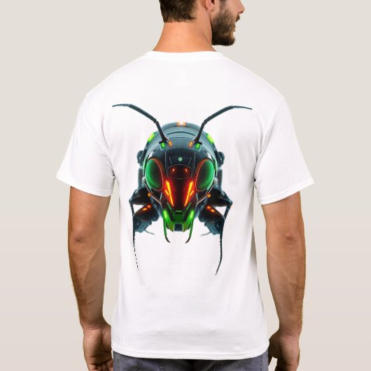 Neon Robotic Termite Face Art T-shirt (Achterkant)