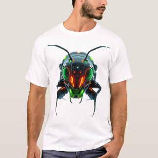 Neon robottermietengezicht t-shirt
