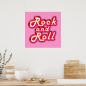 Neon Rock en Roll Poster (Keuken)