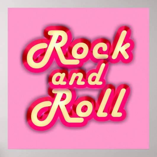 Neon Rock en Roll Poster (Voorkant)