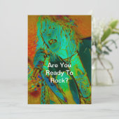 Neon Rock Singer Kaart (Staand voorkant)