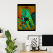 Neon Rock Singer Poster (Thuiskantoor)