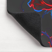 Neon Rode & Blauwe Roos Muismat (Hoek)