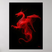 Neon Rode Draak Kwantumstroom Poster (Voorkant)