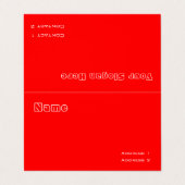 Neon rode effen kleur visitekaartje (Buitenkant ongevouwen)