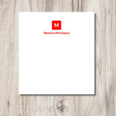 Neon Rode Moderne Chic Trendy Monogram Naam  Notitieblok