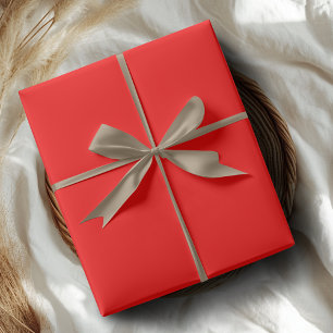 Neon Rode Stevige Kleur   Klassiek   Elegant Cadeaupapier