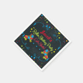 Neon Roller Schaats Verjaardag servetten (Hoek)