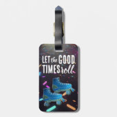 Neon Roller Schaatsen Disco Dance Party Vibes Bagagelabel (Achterkant verticaal)