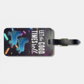 Neon Roller Schaatsen Disco Dance Party Vibes Bagagelabel (Achterkant horizontaal)