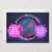 NEON ROLLER SCHAATSEN GLOED NEON ROZE Verjaardagsf (Voorkant)