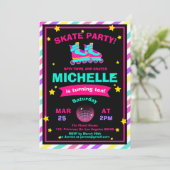 Neon Roller Skalkboard regenboogdag Kaart (Staand voorkant)