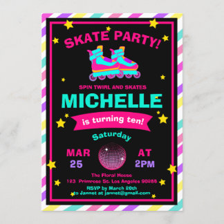 Neon Roller Skalkboard regenboogdag Kaart