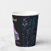 Neon Rollerskate Verjaardagsfeest Custom Papieren Bekers (Links)