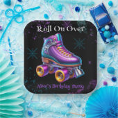 Neon Rollerskate Verjaardagsfeest Custom Papieren Bordje (Feest)