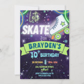 Neon Rolschaatsen Glow Verjaardag Jongen Kaart (Voorkant)