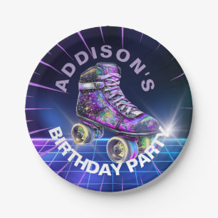 Neon Rolschaatsen Party Paper Bord