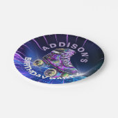 Neon Rolschaatsen Party Paper Bord (Gekanteld)