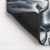 Neon rolstoel basketbalspeler muismat (Hoek)