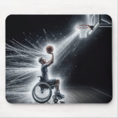 Neon rolstoel basketbalspeler muismat (Voorkant)