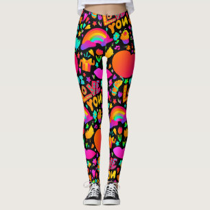 Neon romantisch patroon leggings