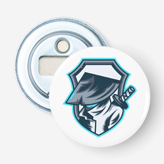 Neon Ronin: Shadow Blade Crest Button Flesopener (Voorkant)