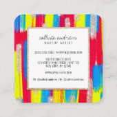 Neon Rood Blauw Geel Goud Glitter Paint Make-up Vierkante Visitekaartje (Achterkant)