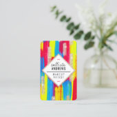 Neon Rood Blauw Geel Goud Glitter Paint Make-up Visitekaartje (Staand voorkant)