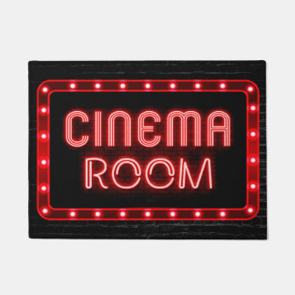 Neon Rood effect Home Cinema Room deurmat
