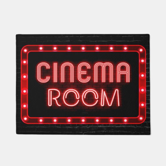 Neon Rood effect Home Cinema Room deurmat (Voorkant)