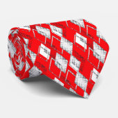 Neon rood geometrisch patroon. stropdas (Opgerold)