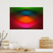 Neon Rood Roze Sinaasappel Groen Abstract Poster (Keuken)