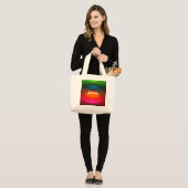 Neon Rood, Roze, Sinaasappel, Groen Voeg naam toe Grote Tote Bag (Voorkant (model))
