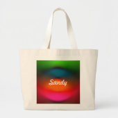 Neon Rood, Roze, Sinaasappel, Groen Voeg naam toe Grote Tote Bag (Voorkant)