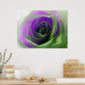 Neon Roos foto Poster (Keuken)