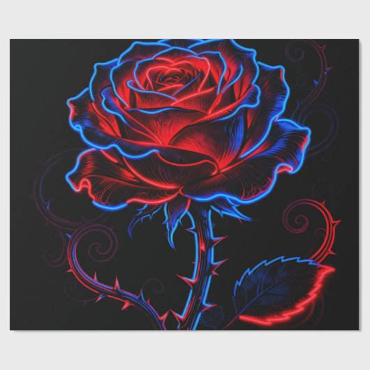 Neon Roos Inpakpapier (Vlak)