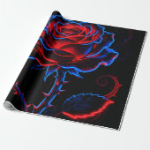 Neon Roos Inpakpapier (Uitgerold)
