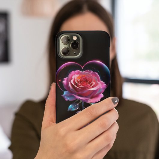 Neon Roos Kosmische Gepersonaliseerde Voeg Jouw na Case-Mate iPhone Case