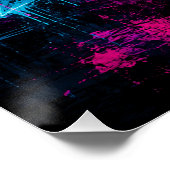 Neon Roos Retro Perfect Poster (Hoek)