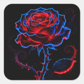 Neon Roos Sticker (Voorkant)