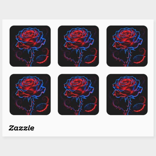 Neon Roos Sticker (Vel)
