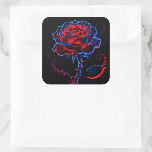 Neon Roos Sticker (Tas)