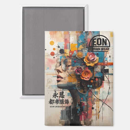 NEON ROSE MAGNEET (Voorkant / Achterkant)