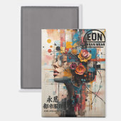 NEON ROSE MAGNEET (Voorkant / Achterkant)